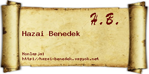 Hazai Benedek névjegykártya