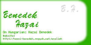 benedek hazai business card